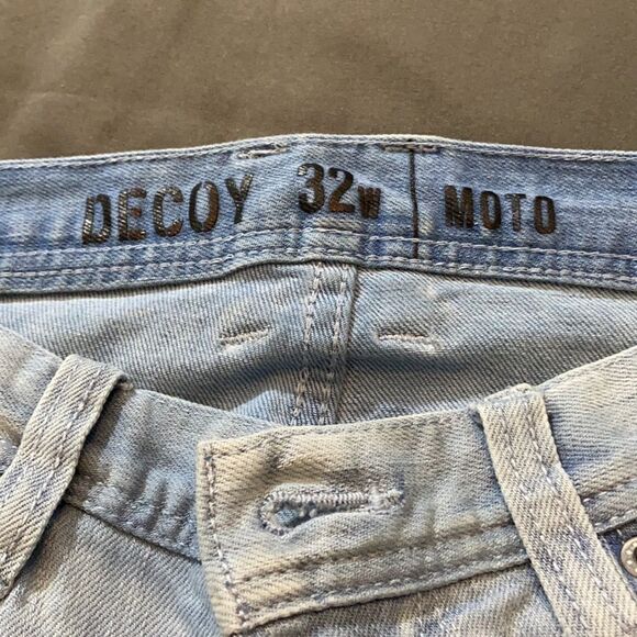 DECOY MOTO NWOT Skinny high rise distressed light wash jeans 32W - Picture 6 of 8